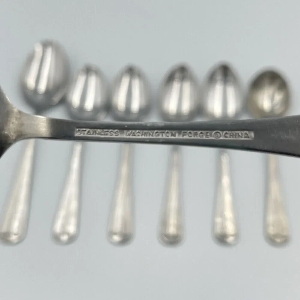 Washington Forge Stainless Spirit of America 7 QTY Spoons Scallop Sugar Teaspoon